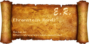 Ehrenstein René névjegykártya